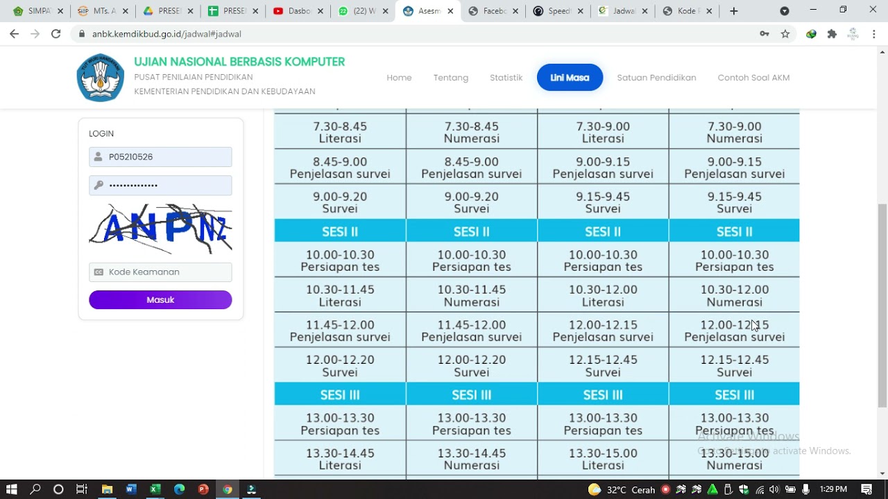 Review Website ANBK ( Asesmen Nasional Berbasis Komputer ) Tahun Pelajaran 2021/2022