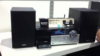 Sony Bluetooth Micro Hi-Fi Stereo Sound System with MP3 CD Player, Sleep Timer, Alarm Clock, USB & AUX Input, Remote Control Sony Digital Radio Micro Hi-Fi System CMTMX750