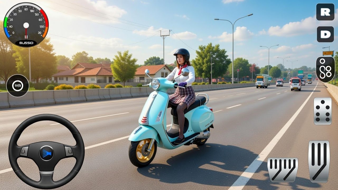 🛵 Vespa Scooter High Speed Highway Ride 💥 Indian Traffic Mod | BUSSID GAMEPLAY 
