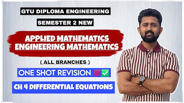 APPLIED AND ENGINEERING MATHEMATICS CHAPTER 4 DIFFERENTIAL EQUATIONS ONE SHOT REVISION | MATHS 2 IMP
