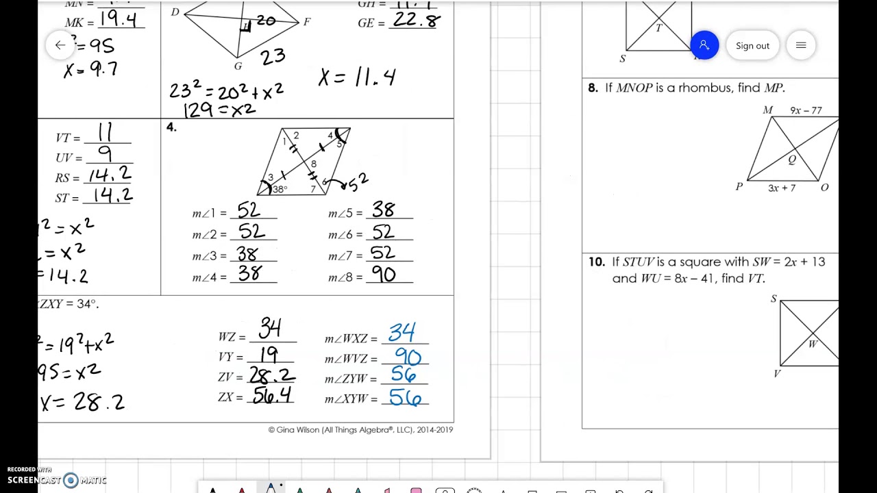 assignment 6 rhombi & squares