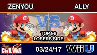 2GGC: Civil War - eM | Zenyou (Mario) Vs. C9 | Ally (Mario) Top 96 Losers Side - Smash Wii U
