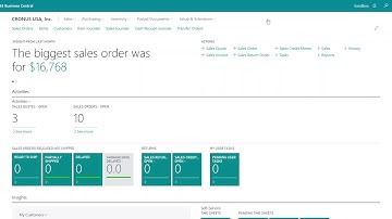 Business central prepay sales order