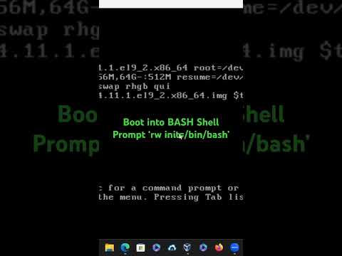 Boot into BASH Shell Prompt ‘rw init=/bin/bash’ #shorts