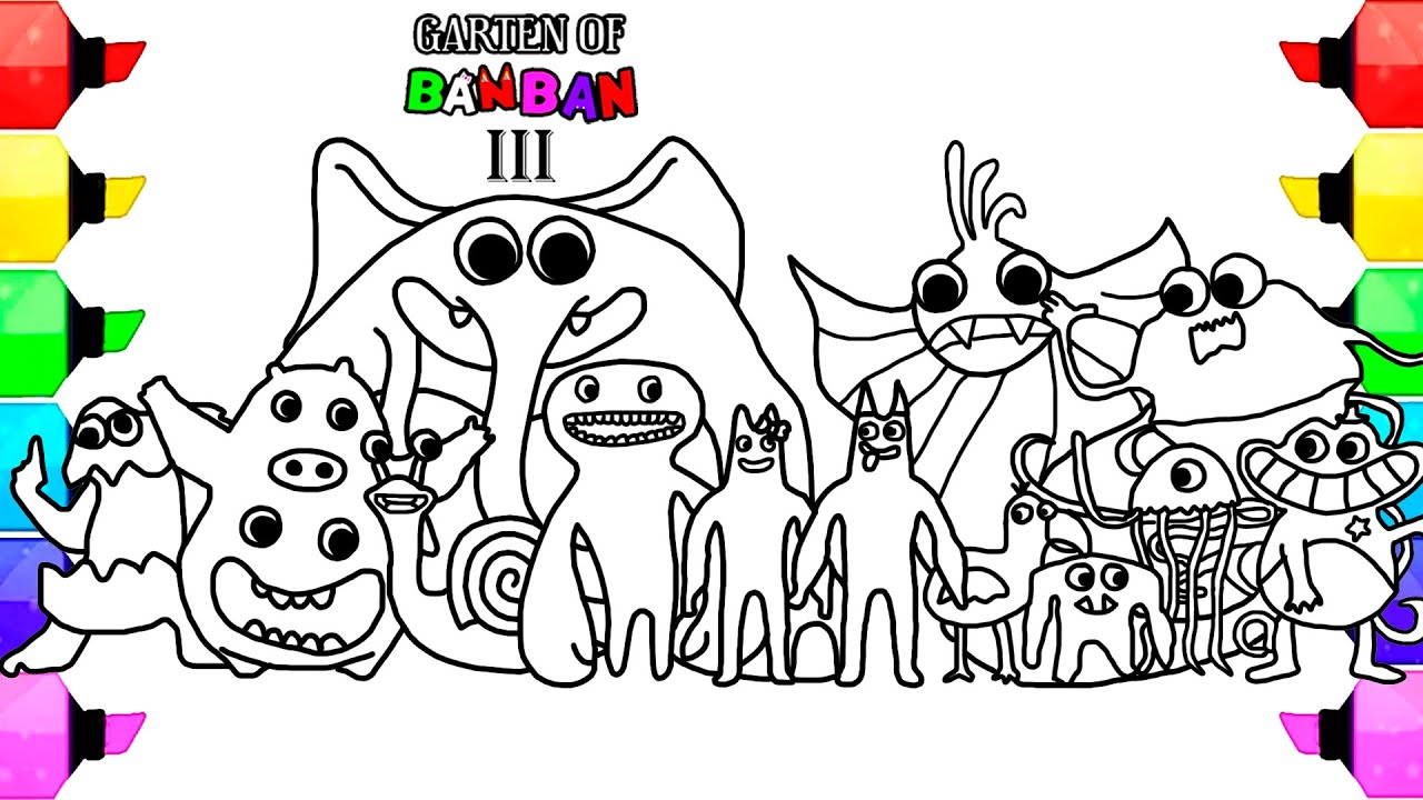 ALL MONSTERS GARTEN OF BANBAN CHAPTER 3 COLORING PAGES - HOW TO DRAW ALL  MONSTERS GARTEN OF BANBAN 3 