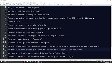 Remove mesh mark form ODB File in Abaqus