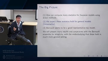 IAS Distinguished Lecture: Prof Van Vu (Nov 3, 2017)