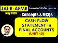 CASH FLOW STATEMENT JAIIB-AFMB MAY-26 Get 2 Marks in 10 Min: Exam Points with MCQs #S169