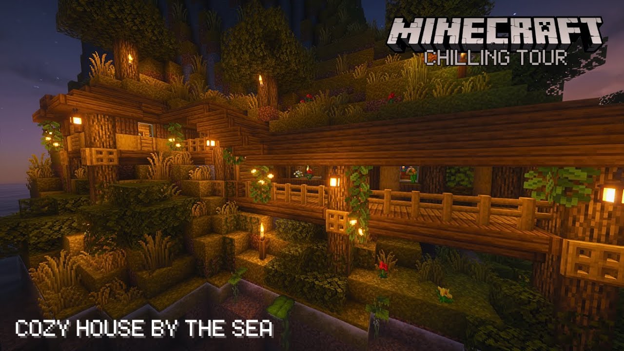cozy house by the sea 🌊 [Minecraft Chilling Tour] - YouTube