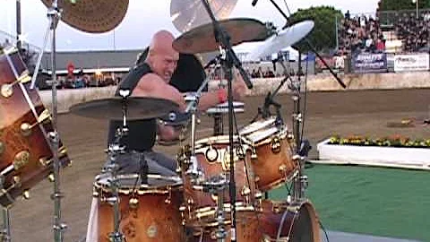 Chris Slade from AC/DC at Costa Mesa Speedway on O...