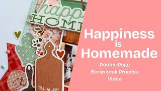 Happiness is Homemade Double Page Scrapbook Process Video  Simple Stories What's Cookin