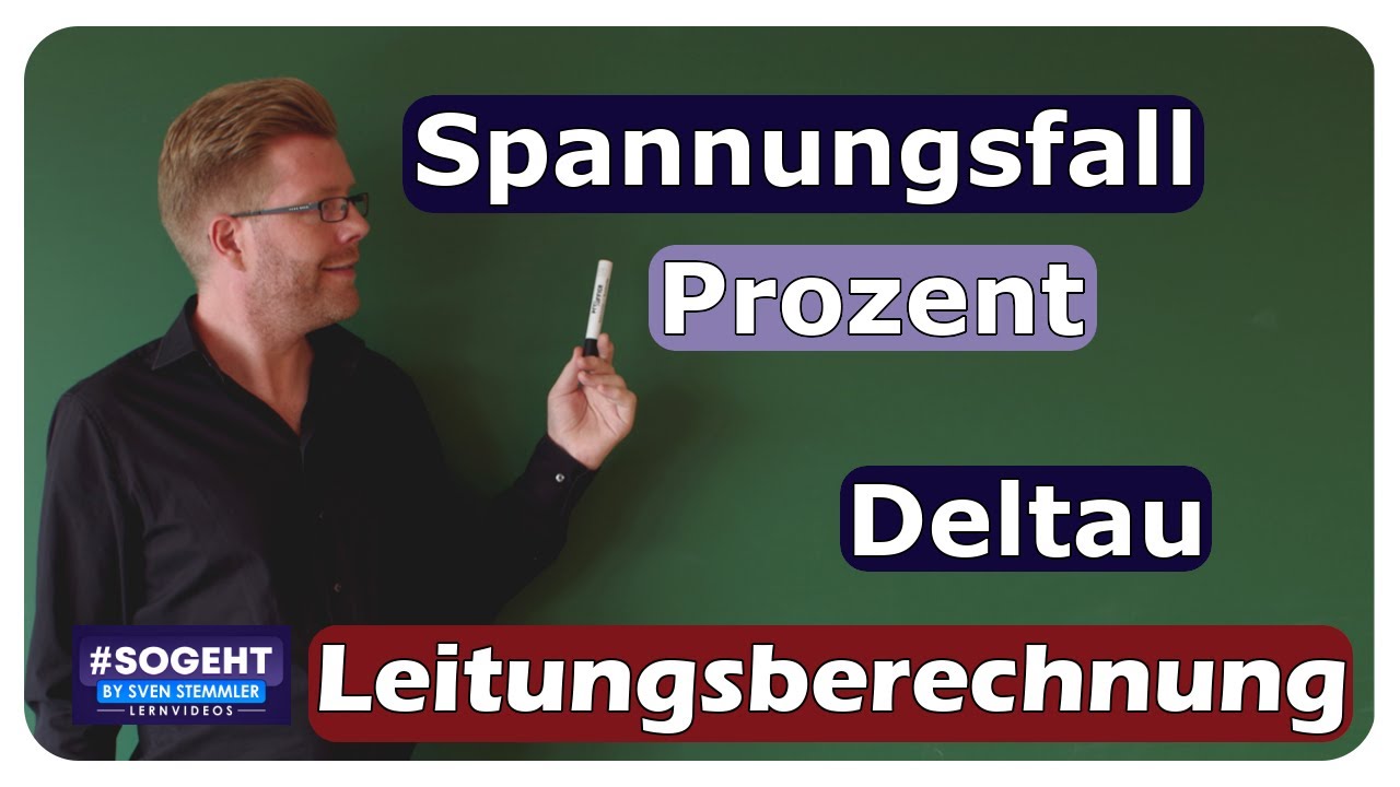 Vorschaubild zum Lernvideo "Spannungsfall Deltau in Prozent - Leitungsberechnung - einfach und anschaulich erklärt"