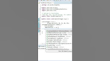 Get Min Max Sum Average in java 8 #shorts
