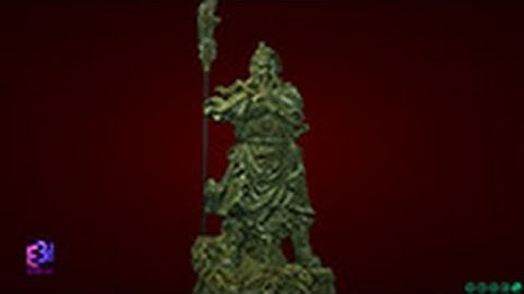 Tượng Quan Công  đứng khoanh tay