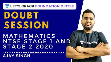 Doubt Session | Strategy for NTSE Stage 1 & Stage 2 | Mathematics | Foundation Course
