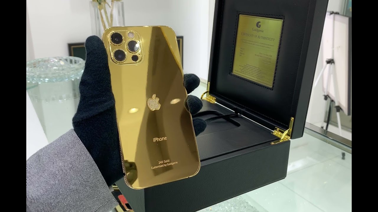 24k Gold Iphone 13 Range Swarovski Crystal Logo And Bezel 13 Pro And Max Goldgenie Video Youtube