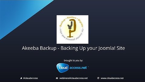 Akeeba Backup Webinar 4/10/13