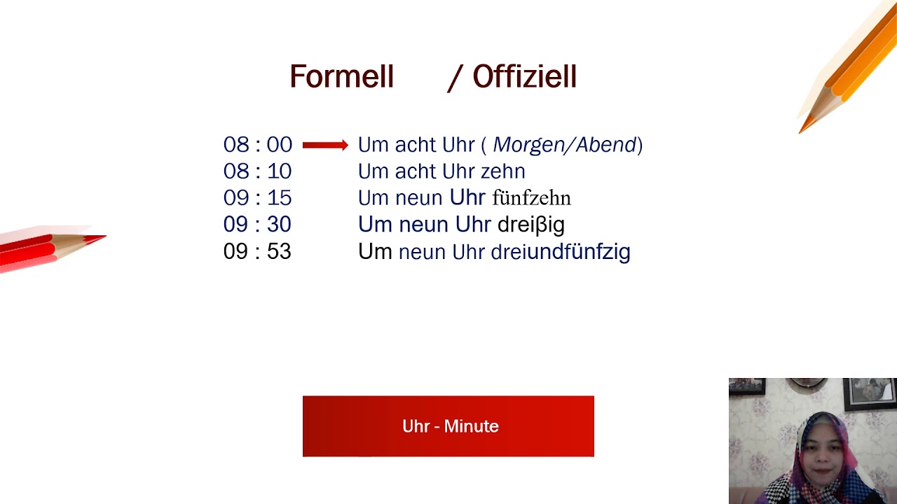 Bahasa Jerman Level A1 Dasar Penyebutan Jam Dalam Bahasa Jerman Dalam Bentuk Formal Dan Informal Youtube