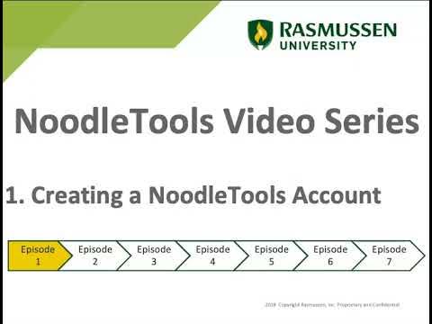 NoodleTools Episode 1: Creating a NoodleTools Account - YouTube