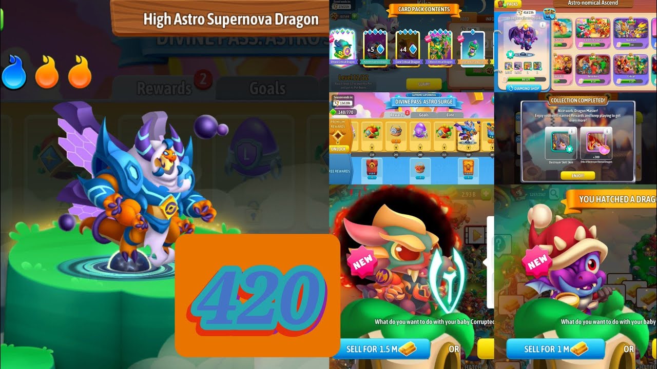 Dragon city Season10:The Baron Doom Mark Gameplay Part420New Divine pass High Astro Supernova Dragon