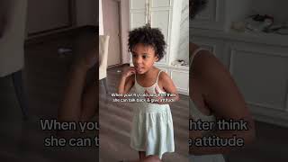 4yr old DAUGHTER catching a attitude, Dad puts her in check😂 #familyvlog #shorts