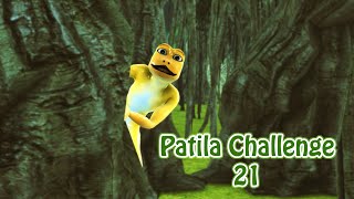 Patila Challenge 21. Patila & Hunter Man Story With Dinosaur & Snake In The Jungle.