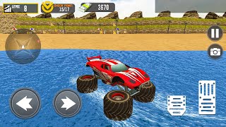 Floating Beach Monster Truck Driving Simulator - Water Surfer Car Race 3D #2 - Gameplay Android