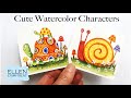 Watercolor Painting Tutorial for Beginners- Cute characters- Mini Monday Madness