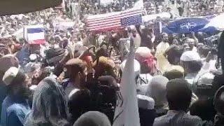 Mock funeral of US and NATO in Khost where thousands have gathered to celebrate the US withdrawal