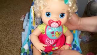 My Blonde Baby Alive Using Real Pacifiers :D Which is Your Favorite?