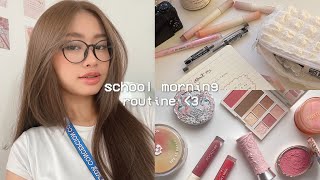 ౨ৎ SCHOOL MORNING ROUTINE  : grwm, makeup, realistic, productive, outfit & life update!