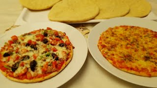 بيتزا المطاعم بالطريقة الإيطالية بجميع مراحل تحضيرها بعجين ناجحة بدون حليب أو بيض أو زبدة