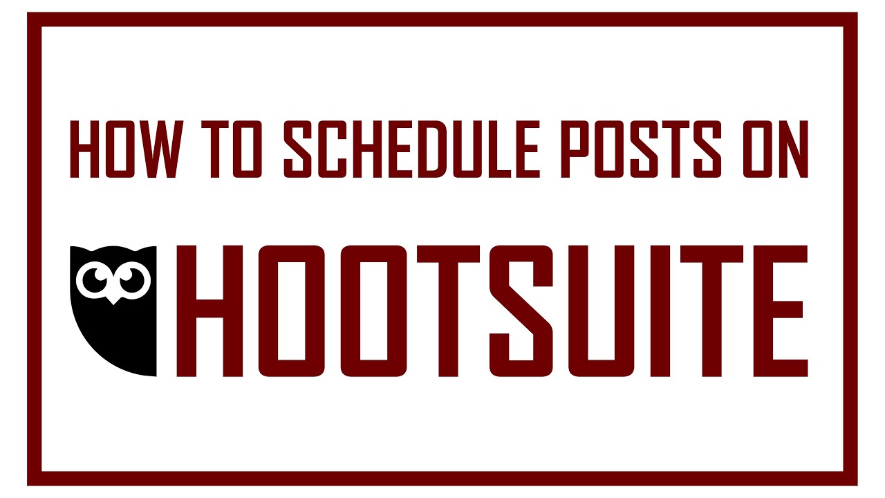 How to Schedule a Post on Hootsuite - YouTube