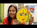 DIY Maa Durga 3D Clay Lippan Art Work / How to Make 3D Durga Maa Clay Mural Art / Wall Hanging Idea