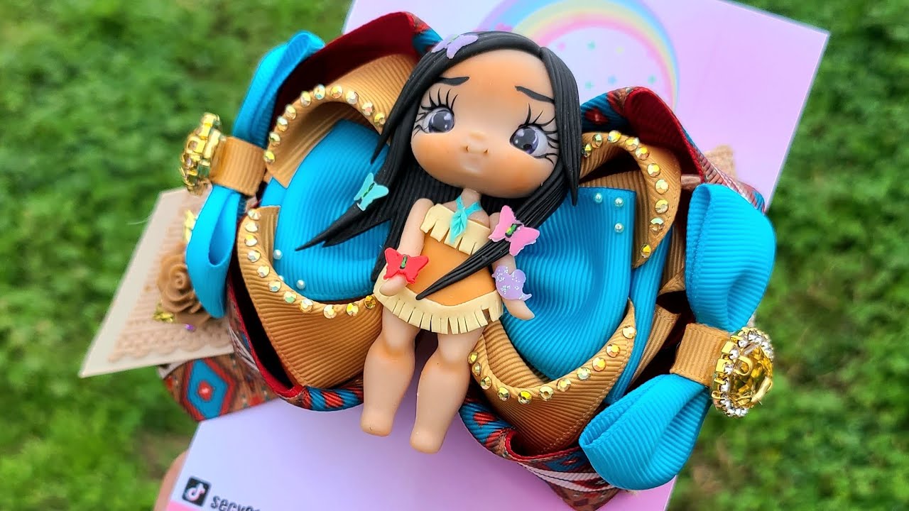 Moño Amora Nilda con listón de 4 cm (laco Amora Nilda) #moñosfacilesdehacer #hairbows #bow