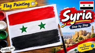 Details 🇸🇾 Syria Flag Painting 🎨 | Easy Step-by-Step Tutorial | How to Paint the Syrian Flag Guide