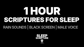 Bible Scriptures for sleep (1 Hour) - Rain Sounds, Male Voice, Black Screen screenshot 5