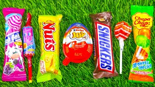 ASMR Most Popular Candys / some lots of colorful rainbow lollipop candy / unpacking chocolate eat