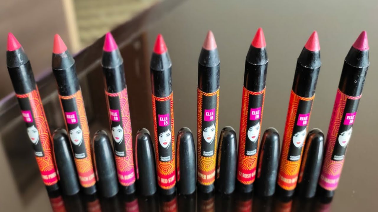 Elle 18 go mate lip crayon all shades swatches & reviews lip crayon
