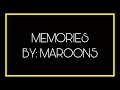 Memories  maroon5 lyrics