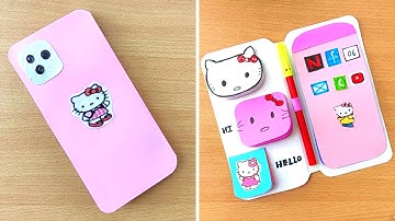 DIY - How to make Hello Kitty iPhone 12 Pro Max Notebook Organizer / 2021 phone notebook