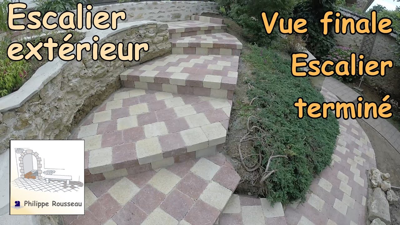Construire un escalier extérieur de jardin en pavé - #2 - Vue terminée