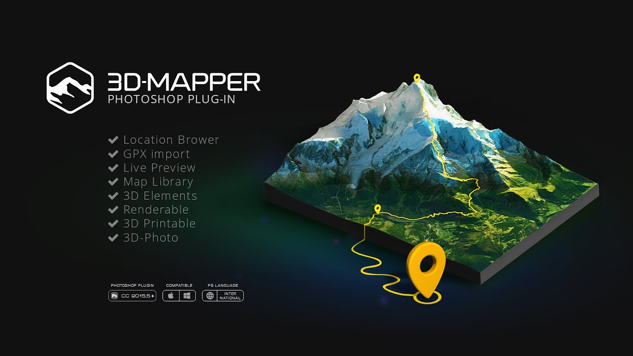 3D Map Generator - 3D Mapper - Photoshop plugin - YouTube