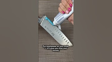 Put toothpaste on your knife. #lifehacks #hacks #hack #tipsandtricks