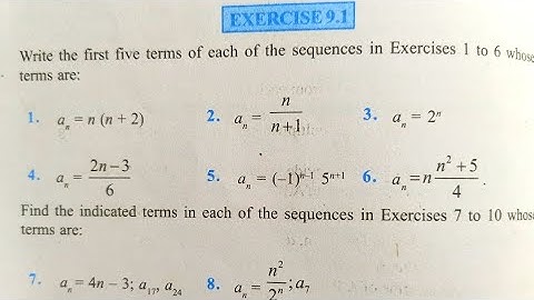 CLASS 11 EXERCISE 9.1 NCERT SOLUTIONS IN HINDI | CHAPTER 9 SEQUENCE AND SERIES | EX 9.1 CLASS 11