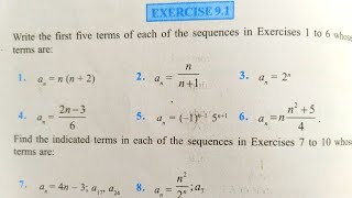 CLASS 11 EXERCISE 9.1 NCERT SOLUTIONS IN HINDI | CHAPTER 9 SEQUENCE AND SERIES | EX 9.1 CLASS 11