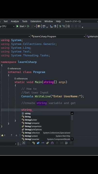 How to get user input in Csharp C# #user #input #get #shorts - YouTube