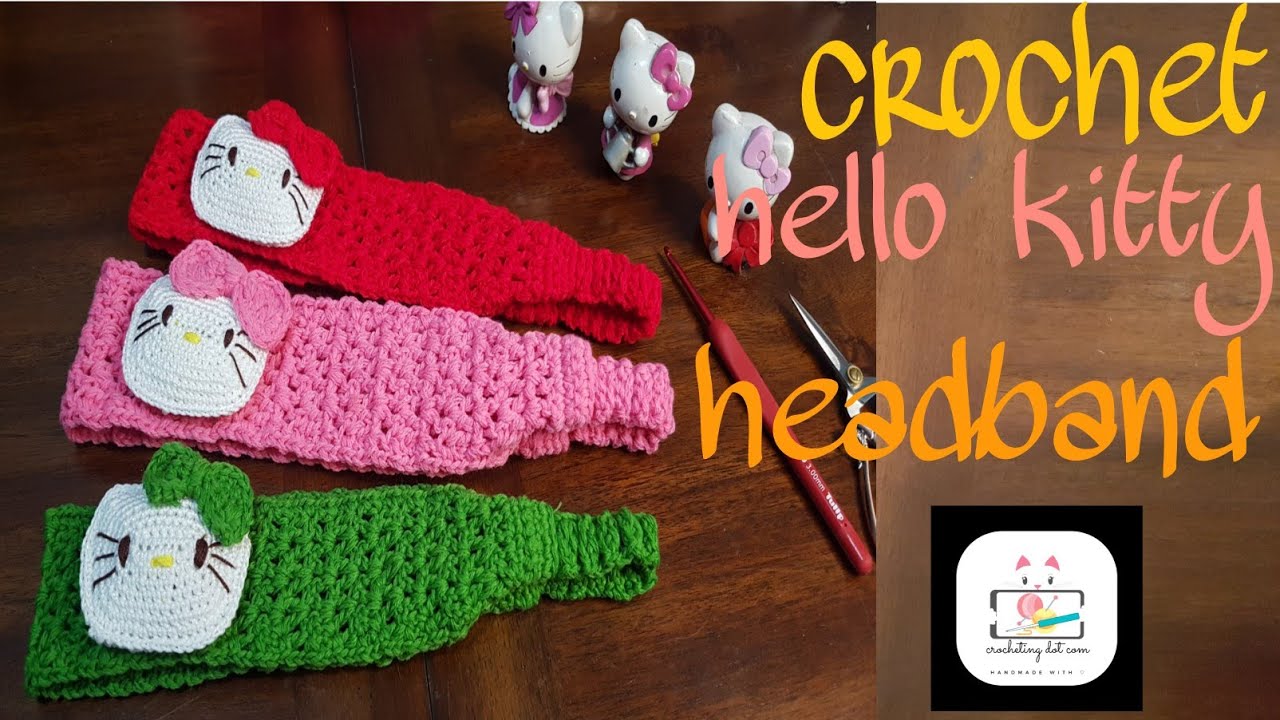 HOW TO CROCHET HELLO KITTY HEADBAND | 