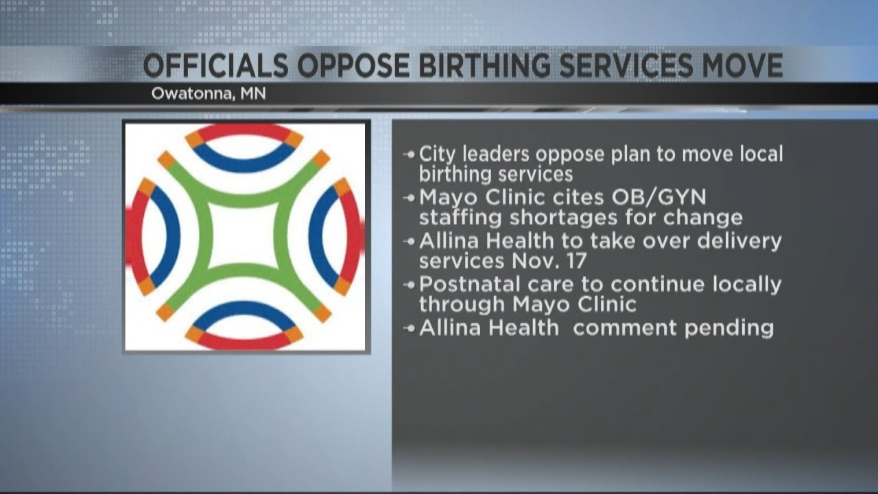 Owatonna leaders oppose plan to move local birthing services - YouTube