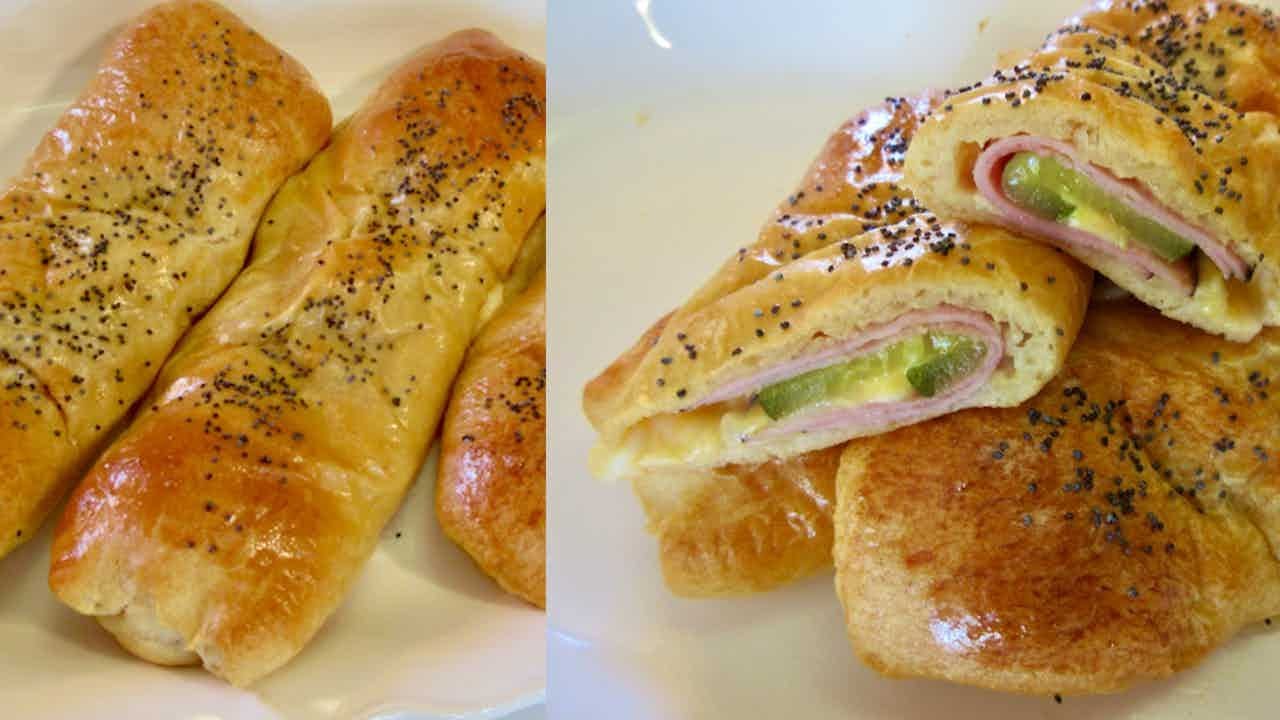 STUFFED  HAM, CHEESE, & PICKLE CRESCENT ROLLS